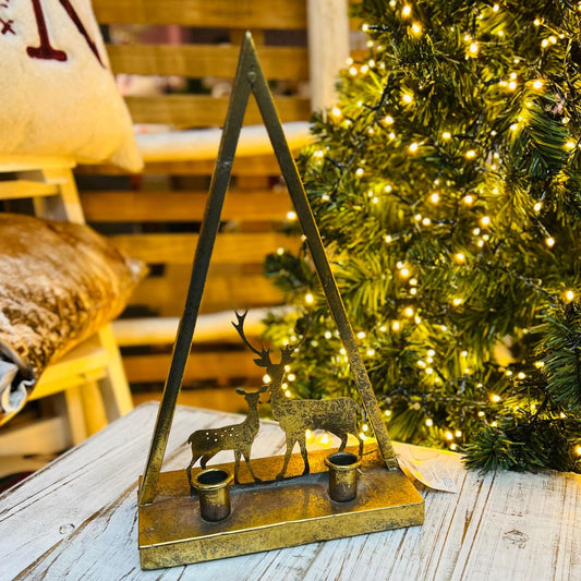 Enfeite Triangular Renas Dourado – 34cm