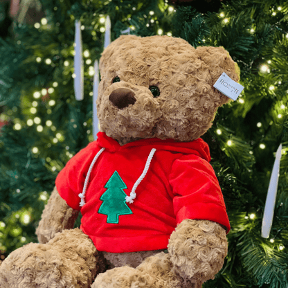 Urso Natalino Com Casaco de Pelúcia 40cm