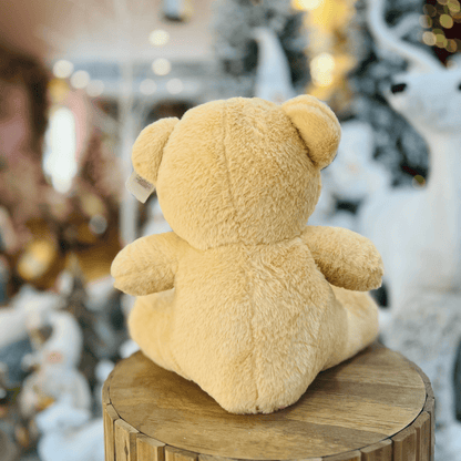 Urso de Pelucia Claro Com Lacinho Marrom 40cm