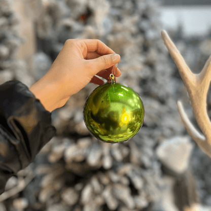 Jogo 4 Bolas Natalinas Verde e Vermelho 10cm