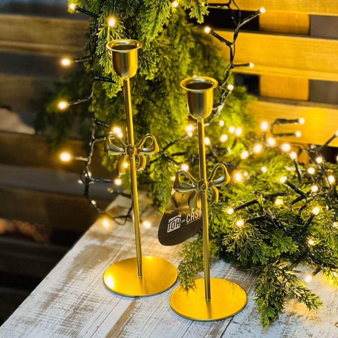 Castiçal Longo com Laço – 21cm