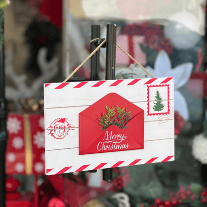 Placa Decorativa Natalina Carta Ao Noel 35,5x2,5x22cm