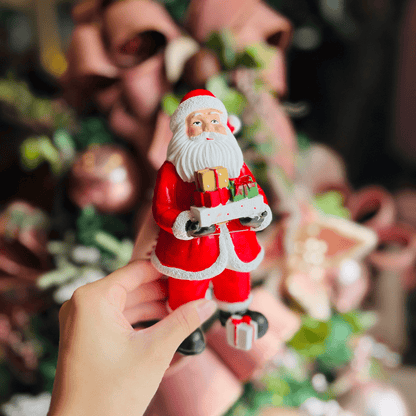 Papai Noel Com Presentes de Poliresina 8x7,5x18cm