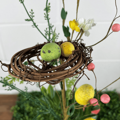 Galho Ovo Com Ninho Colorido 56cm