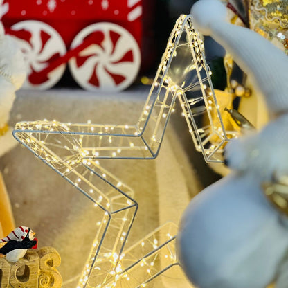 Estrela Decorativa 480 Led Bivolt Branco Quente - 38x6cm