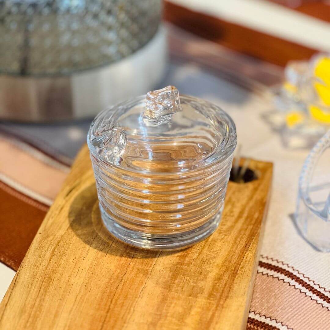 Açucareiro de Cristal de Chumbo Colmeia 10cmx10
