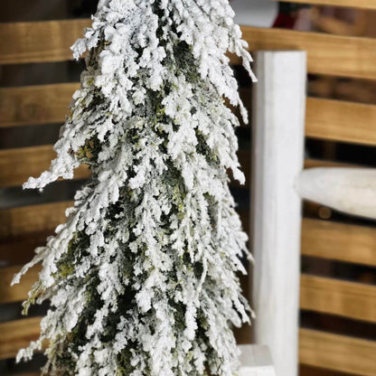 Árvore Pinheiro de Natal Nevada com Base – 58cm