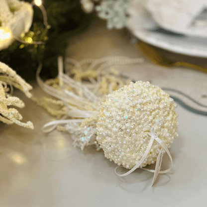 Água Viva Decorativa Natal Náutico Creme 45x9,5cm