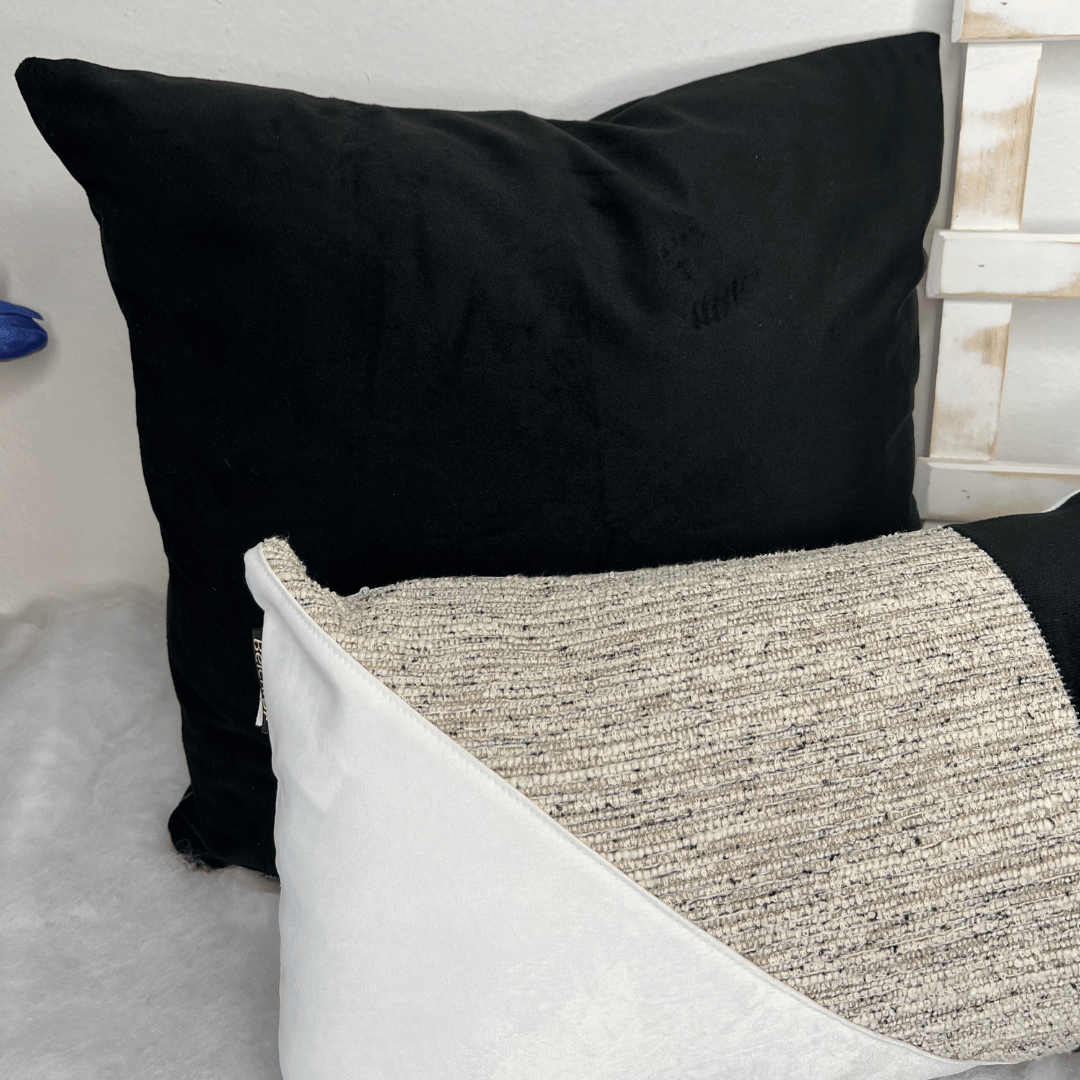 Capa de Almofada Veludo Luxor Lisa Preta 43x43cm