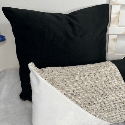 Capa de Almofada Veludo Luxor Lisa Preta 43x43cm