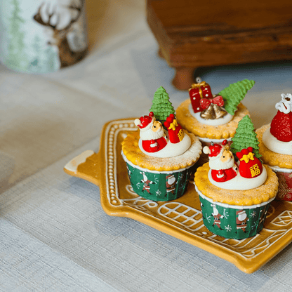 Travessa Natalina de Cerâmica Casa de Gingerbread 24cm