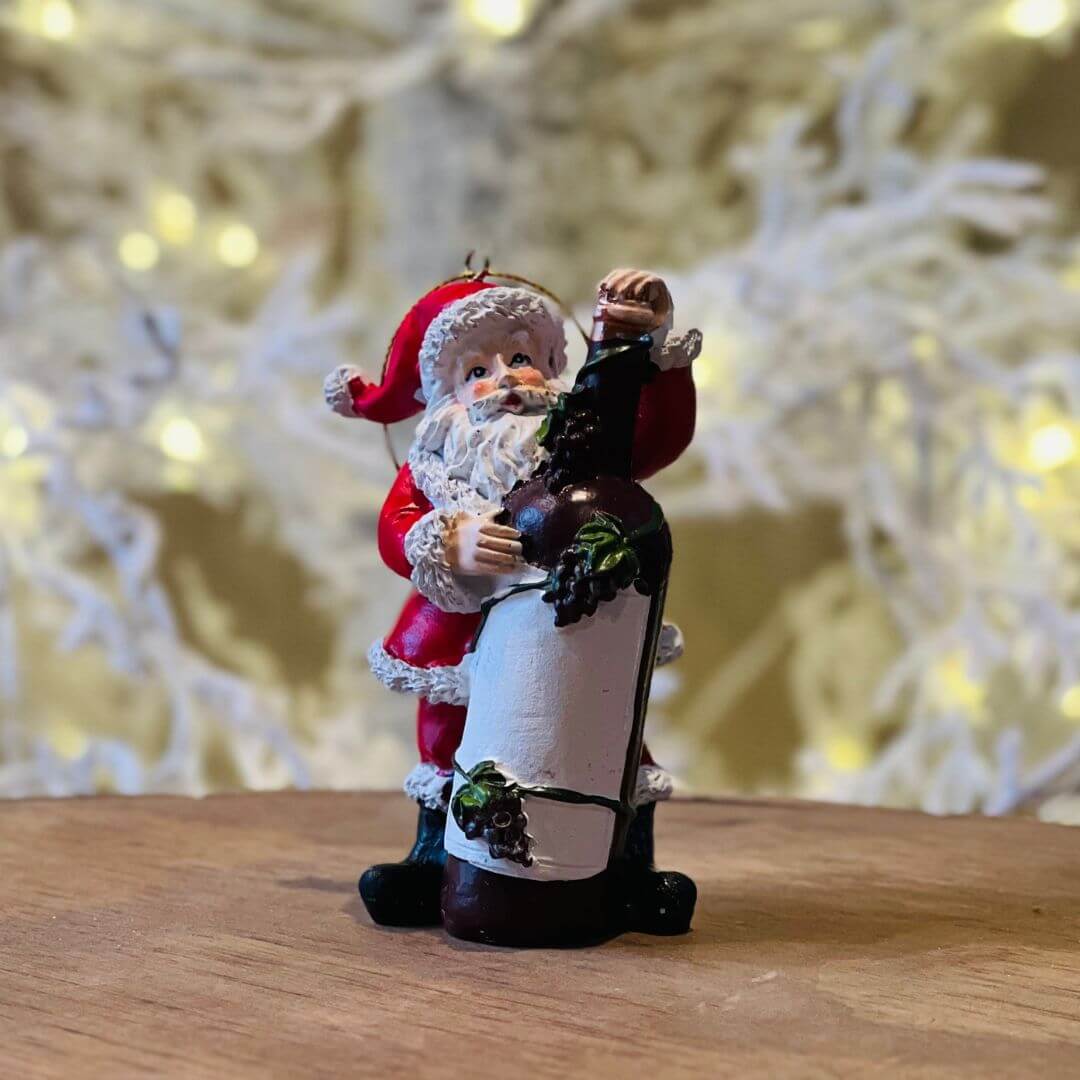 ENFEITE PAPAI NOEL VINHO - 10,3CM
