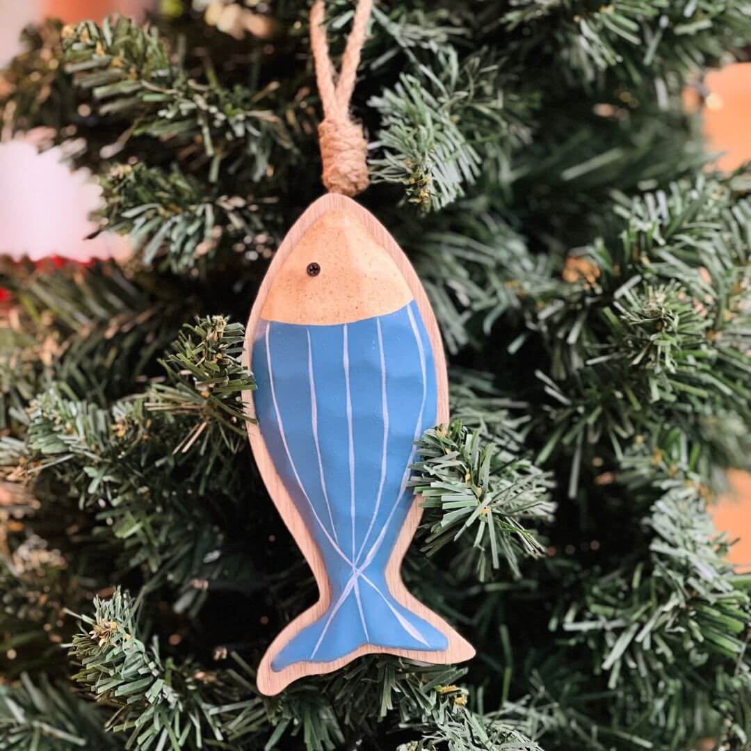 Enfeite Decorativo Peixe em Madeira – 15cm