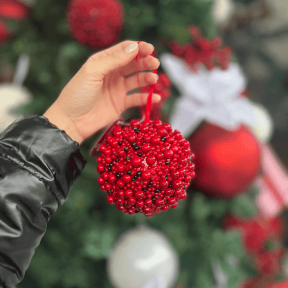 Bola Natalina Berries Vermelho 15cm - 1un