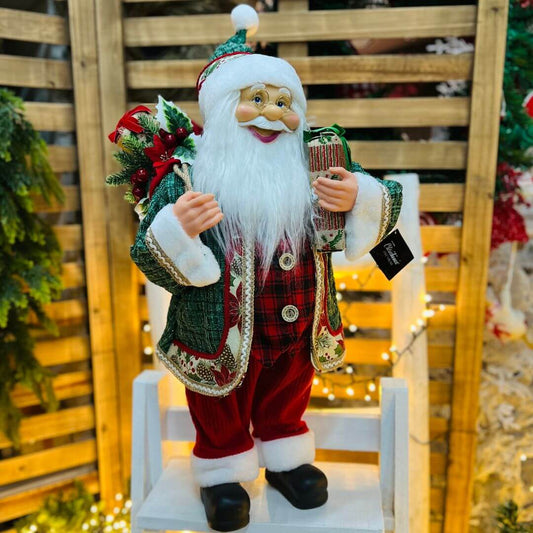 Papai Noel com Roupa Xadrez - 60 cm