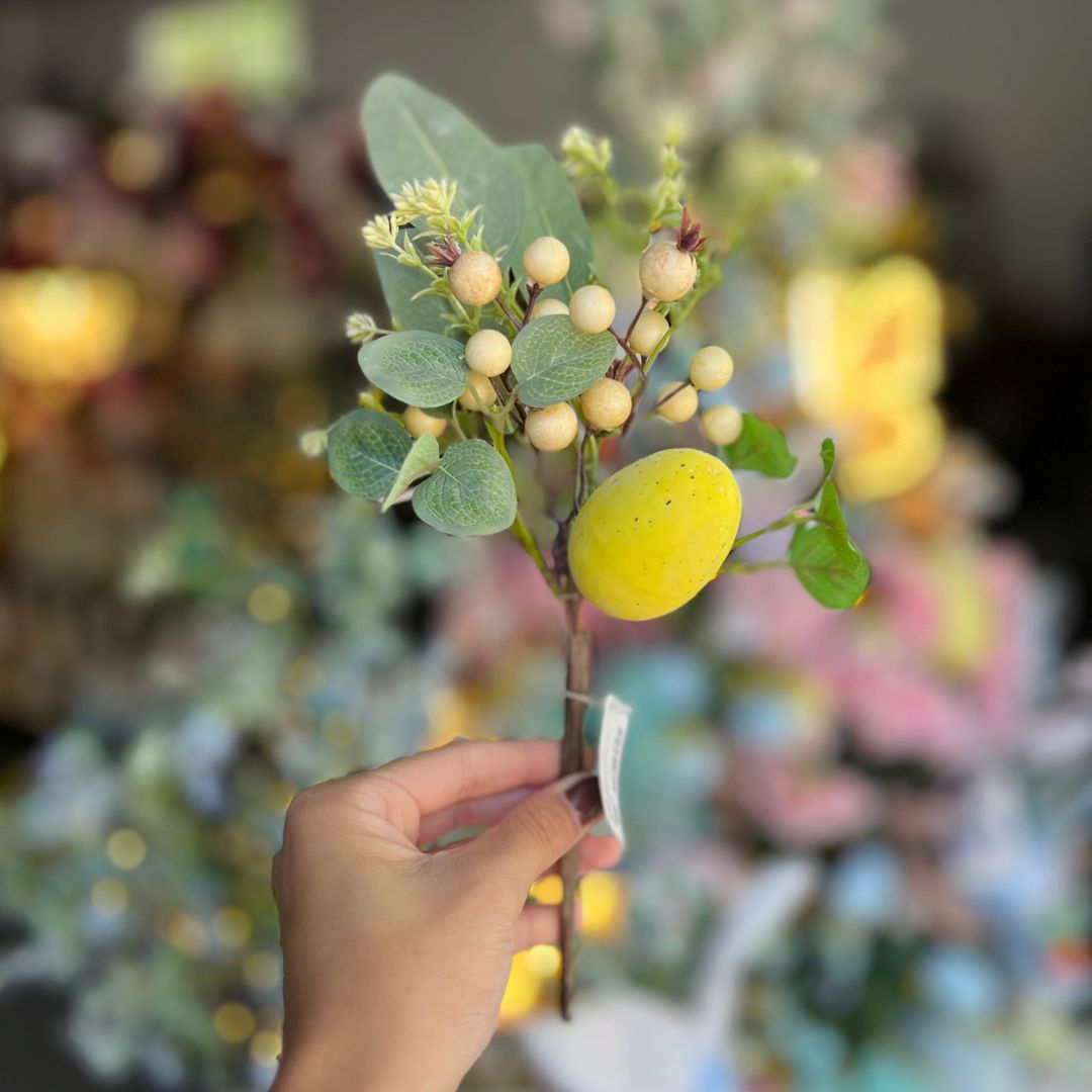 Haste de Páscoa Ovinhos - 29cm Amarelo
