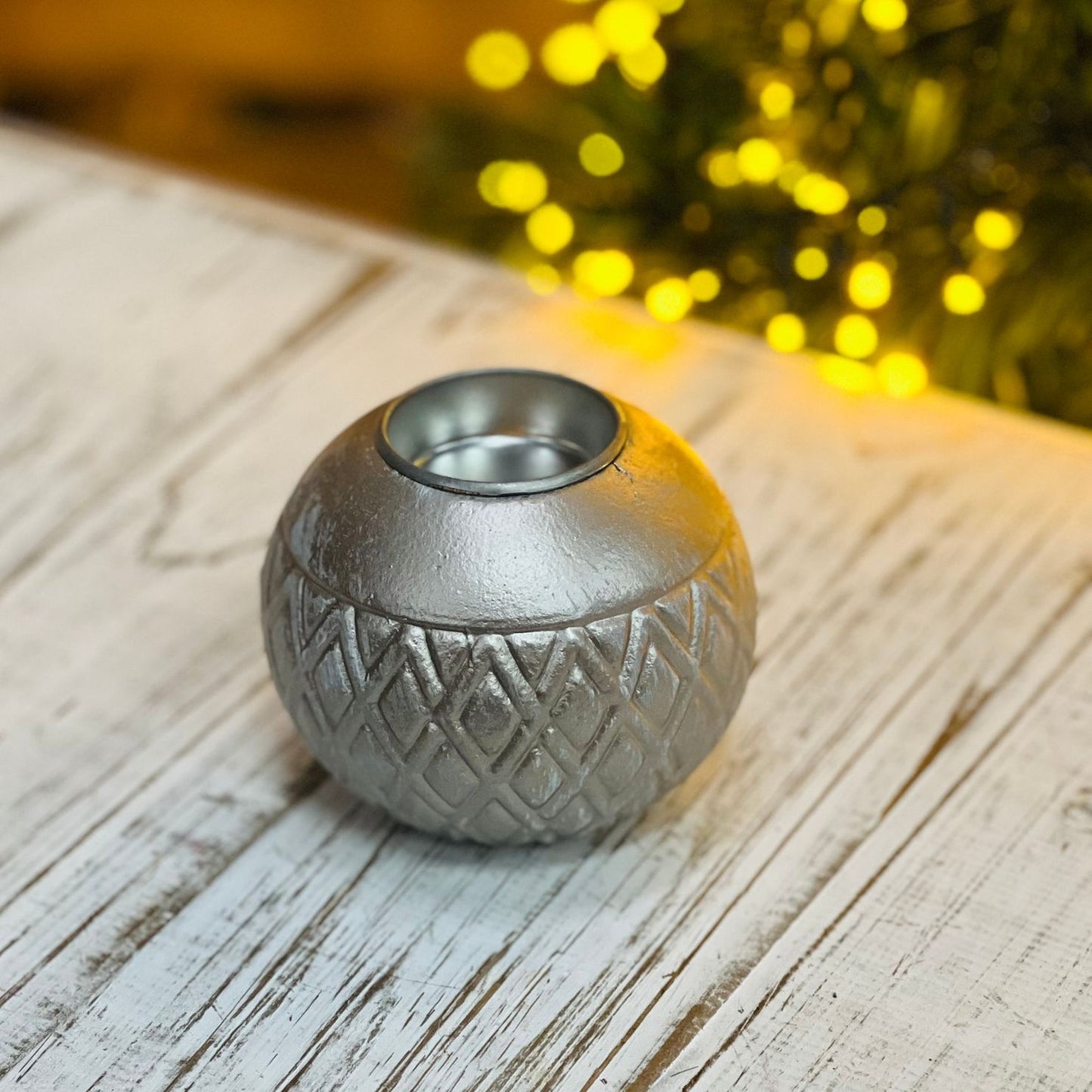 Porta-Vela Decorativo em MDF e Metal | 7 cm