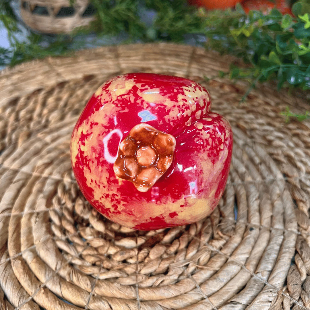 Enfeite Romã Tutti-frutti de Cerâmica 8x9,5cm