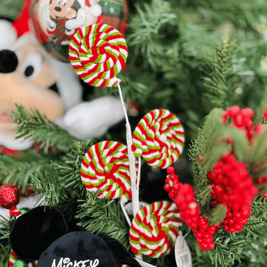 Galho Natalino Pirulito Verde, Vermelho e Branco 56cm