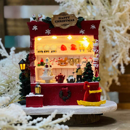 Cenário Loja Natalina com LED e Movimento – 20cm