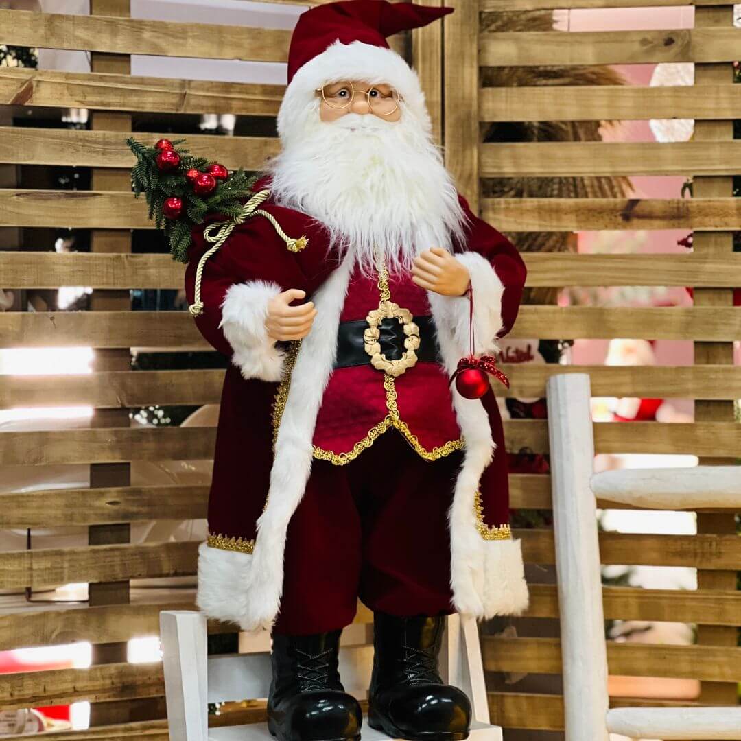 Papai Noel de Natal em Pé Clássico – 80cm