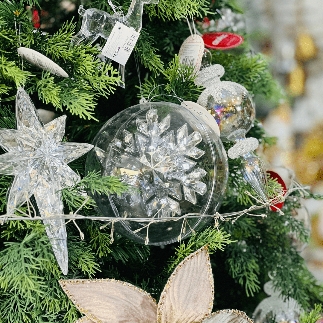 Bola Natalina Transparente 16cm 1un