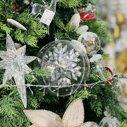 Bola Natalina Transparente 16cm 1un