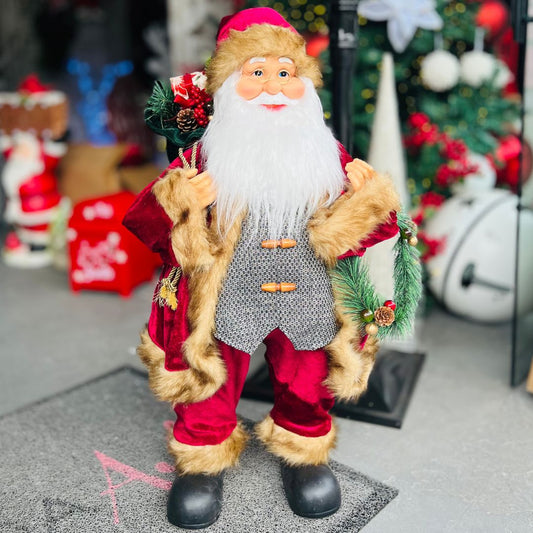 Papai Noel com Guirlanda - 80cm