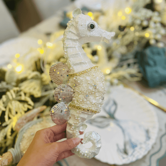 Cavalo Marinho Decorativo Natal Náutico 31cm