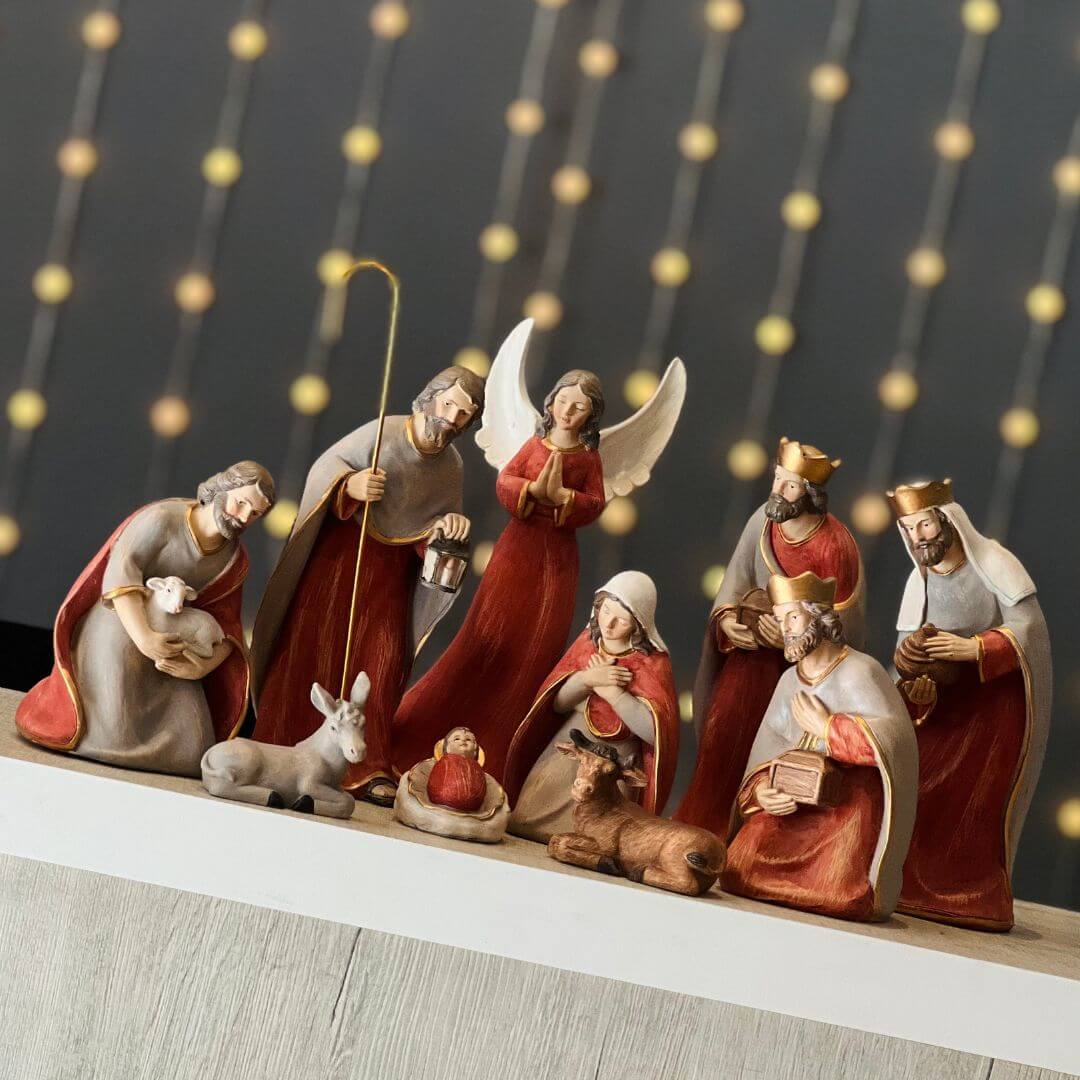 Presépio Decorativo - 16cm – Jogo com 10 Peças