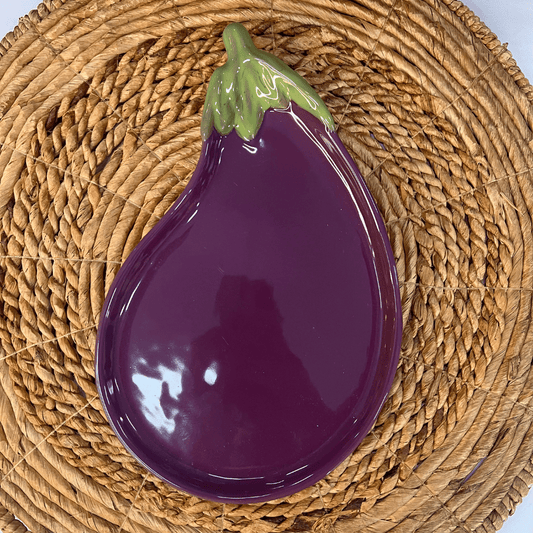 Travessa Beringela Seletta de Cerâmica 2,5x26x16cm