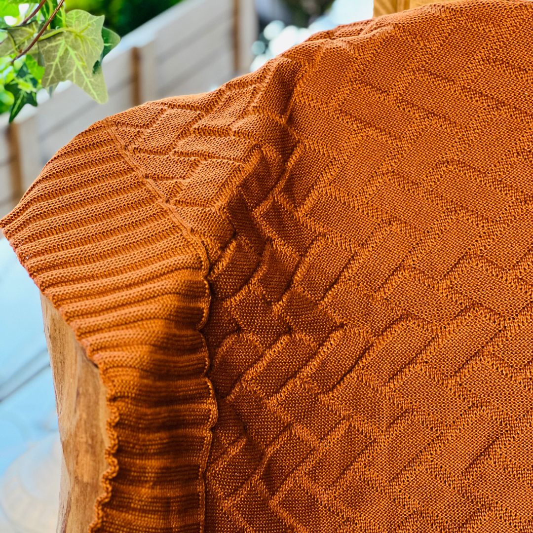 Manta Tricot Link Com Tassel Terracota - 0,90x1,80cm (508008145)