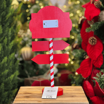 Placa Setas Santa Stop Com Led 41x25cm