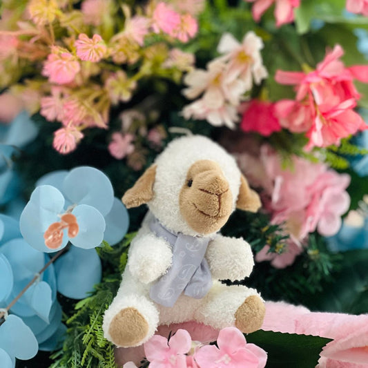 Mini Ovelha Com Laço Lilás - 11cm