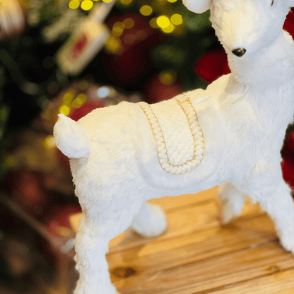 Rena Natalina Branco e Dourado de Sisal 56X37cm