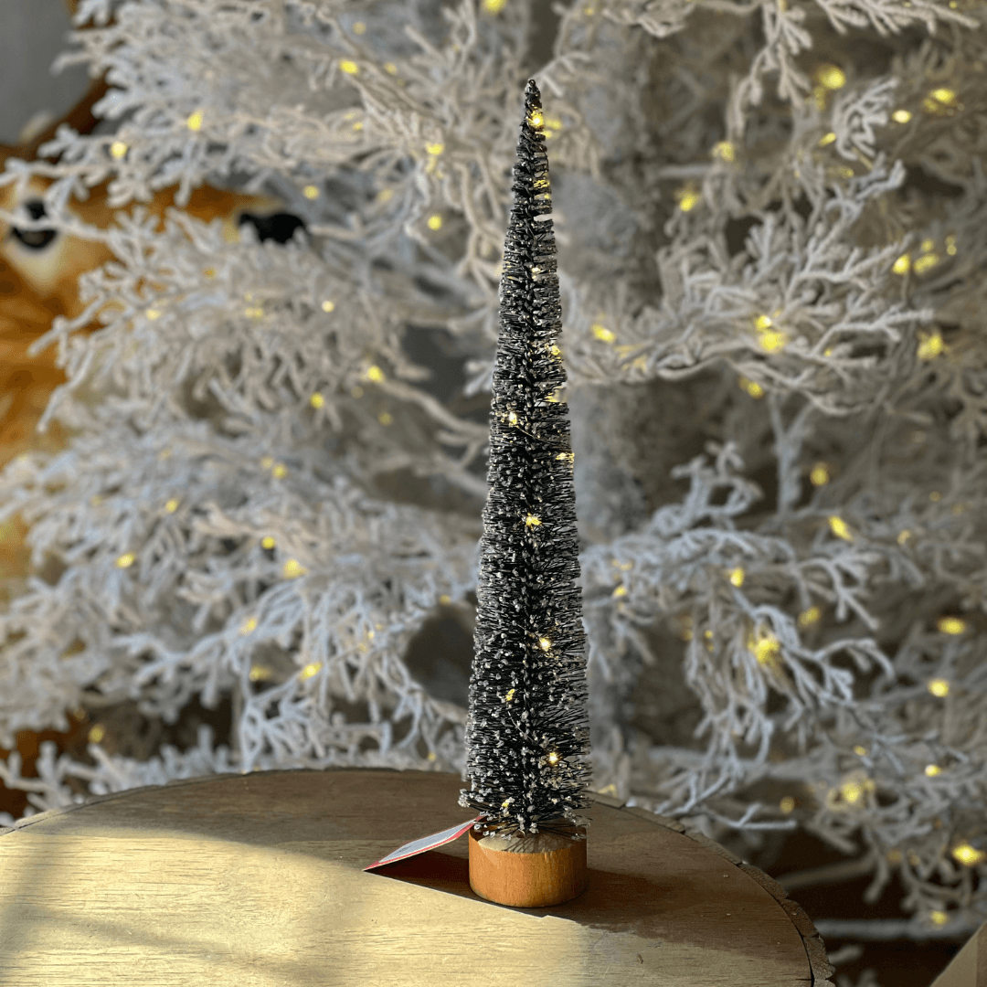 Enfeite Árvore Verde com Neve e LEDs – 40cm