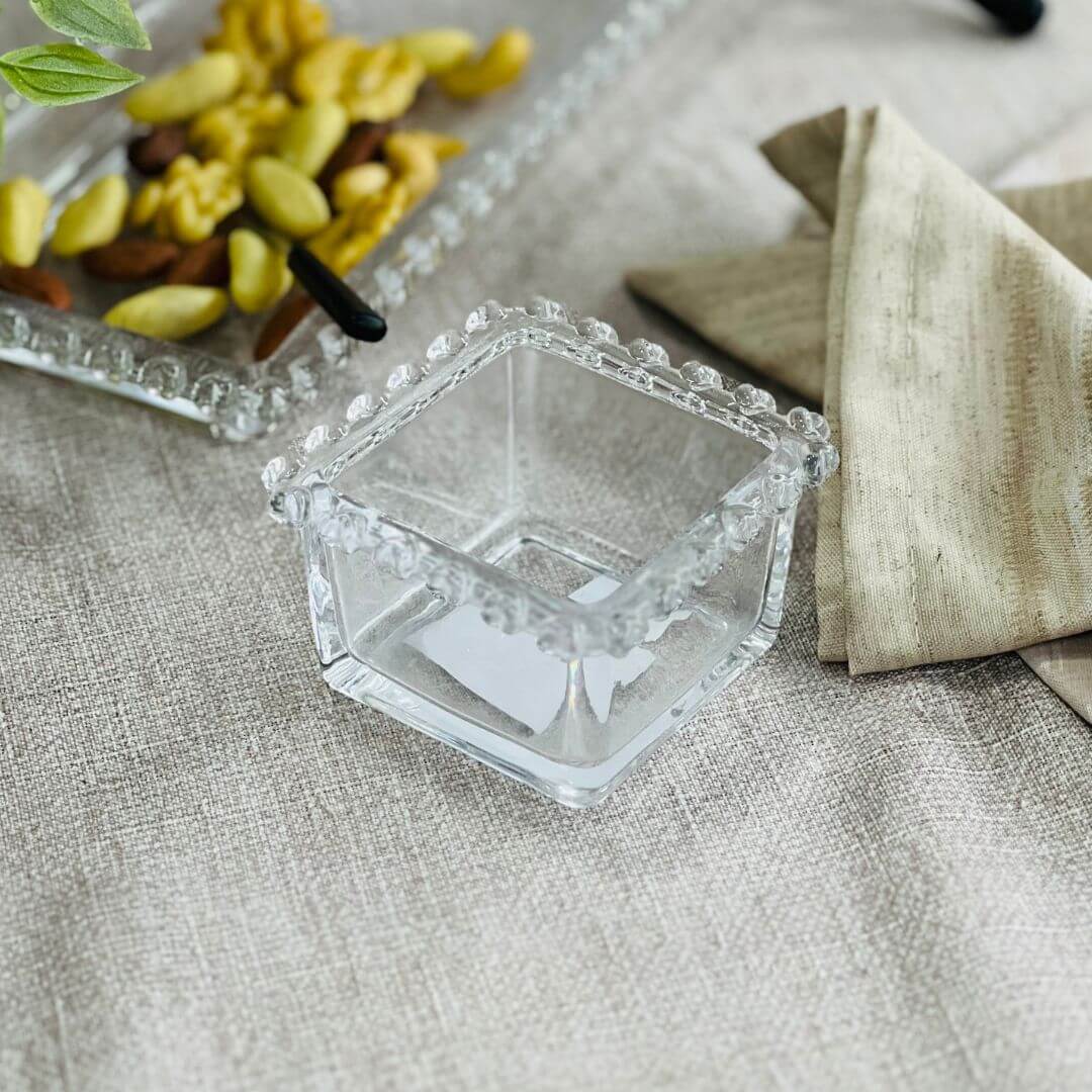 Bowl Quadrado de Cristal de Chumbo Coração - 8,5x8,5x5cm