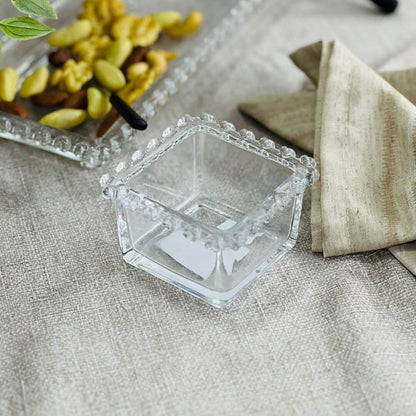 Bowl Quadrado de Cristal de Chumbo Coração - 8,5x8,5x5cm