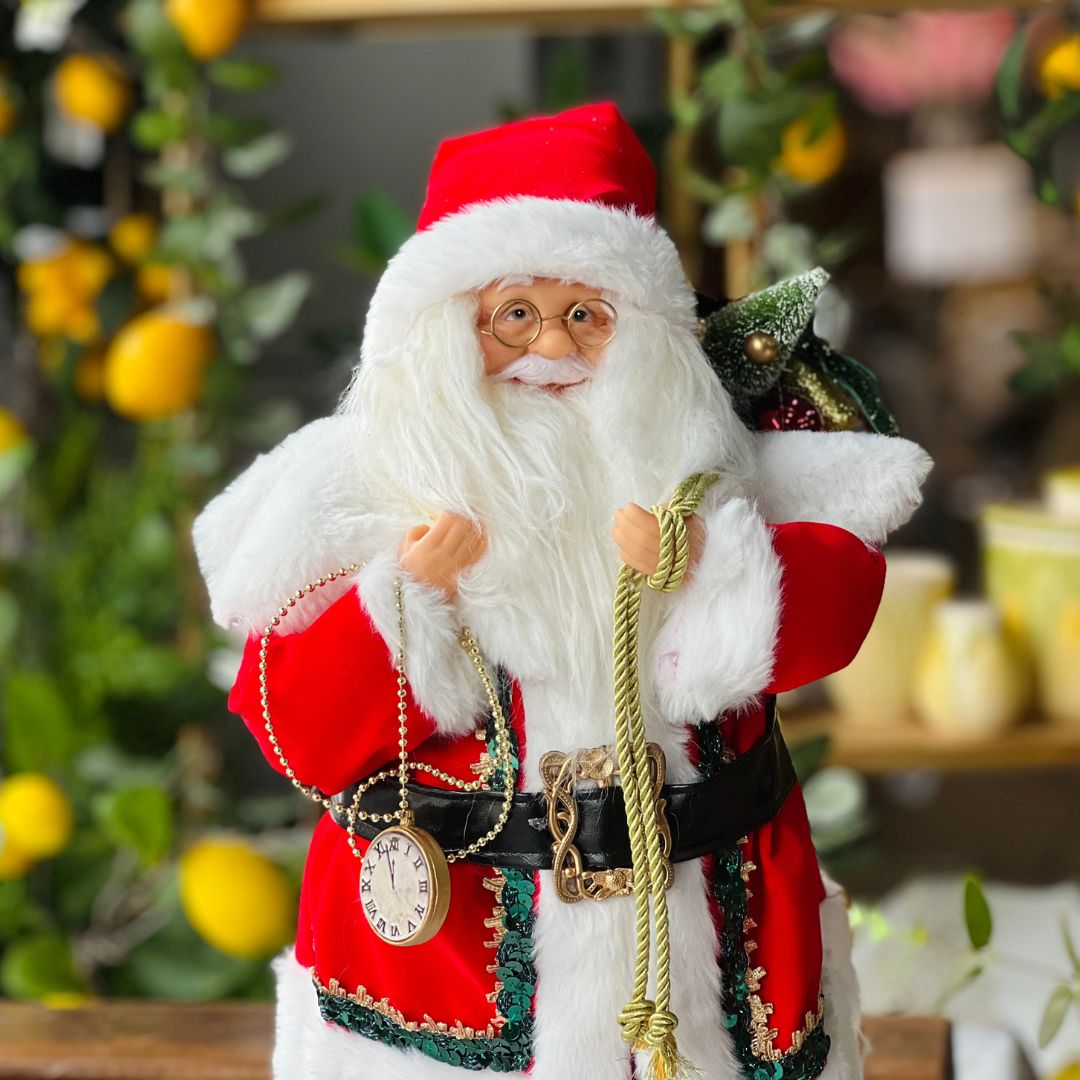 Papai Noel  Tradicional com Detalhes - 45cm
