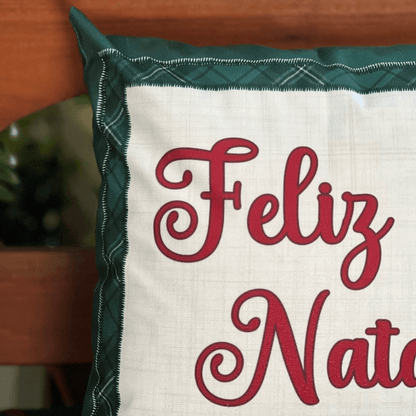 Capa Natalina Estampada Feliz Natal 43x43cm