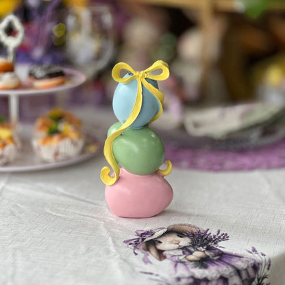 Porta-velas de Ovos Com Laço - 21cm