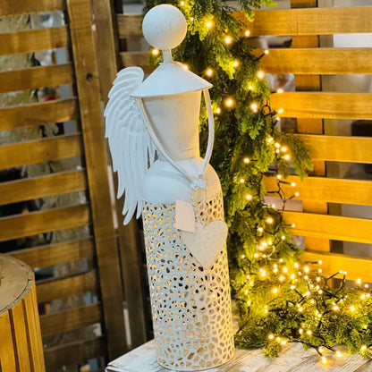 Anjo em Metal Branco | 20x59cm