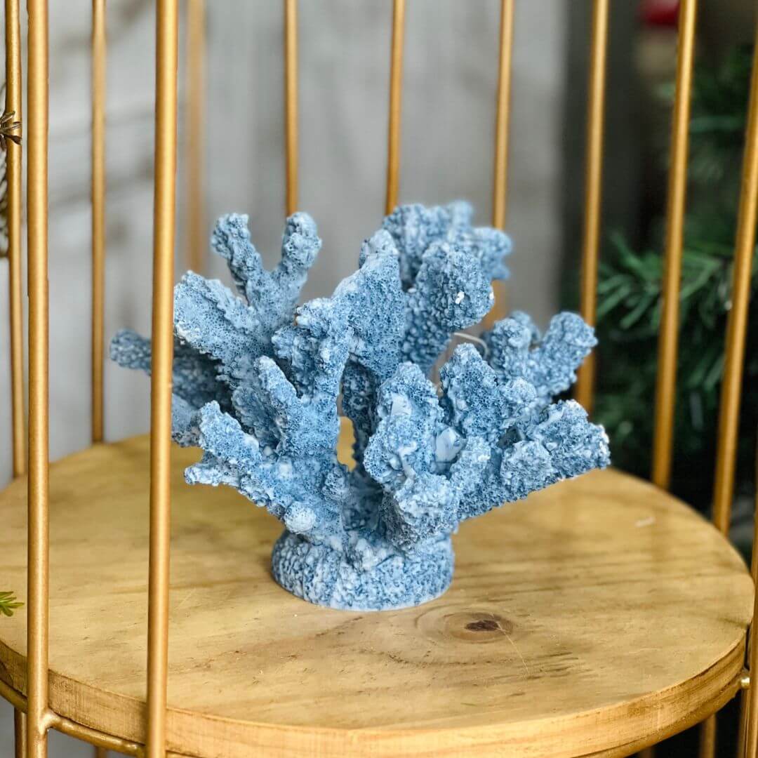 Escultura Decorativa Coral em Poliresina – 14 x 19 x 17cm 