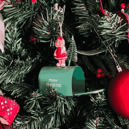 Caixa de Correio Gingerbread para Pendurar Verde 12x8x6cm