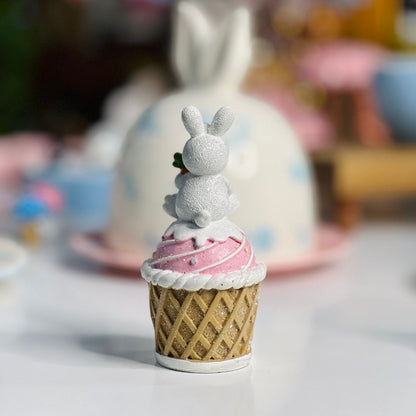 Enfeite Cupcake Coelho - 13,5x7x7cm