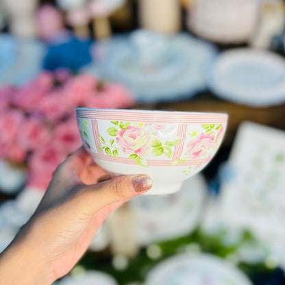 Bowl Com Rosas Vó Dulce Rosa - 13,5