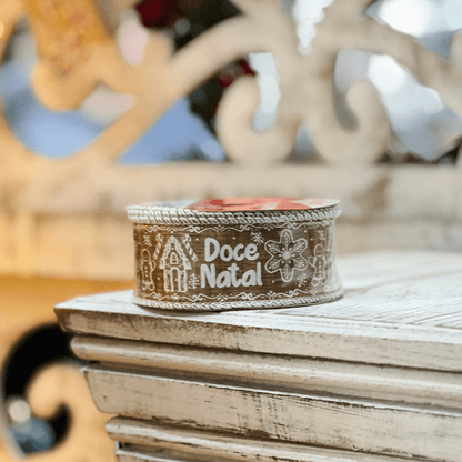 Fita Aramada Gingerbread Doce Natal 3,8cm x 9,14cm