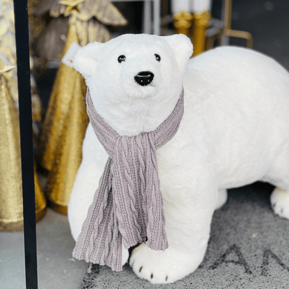 Urso Polar Natalino Com Cachecol 53x50x25cm