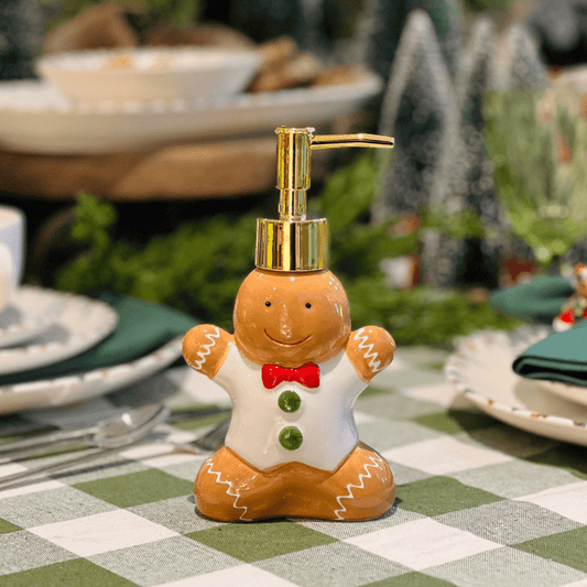 Saboneteira Natalina de Cerâmica Gingerbread 190ml 17cm