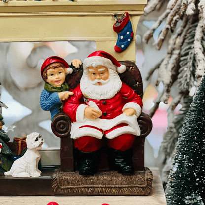 Cenário Sala do Noel Com Led de Resina 30,5x27cm